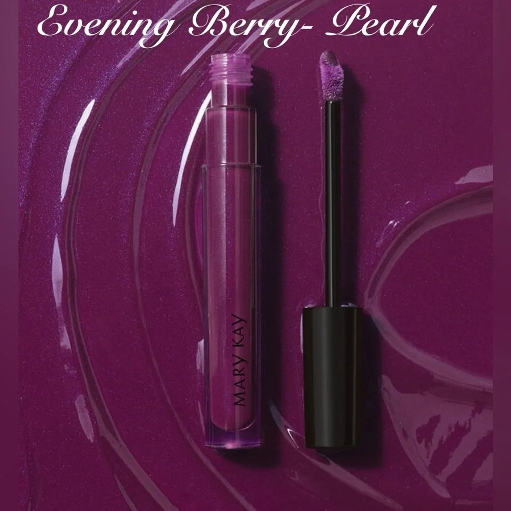 NWT Mary Kay Unlimited Lip Gloss EVENING BERRY Pearl Finish Purple Red Shine